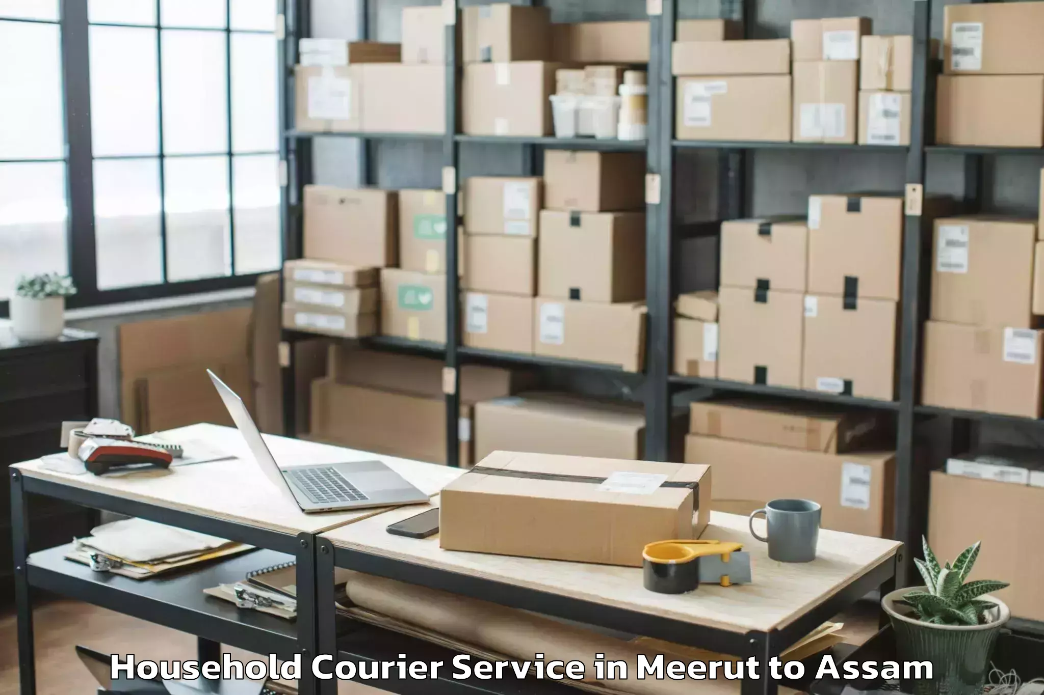 Top Meerut to Lilabari Airport Ixi Household Courier Available